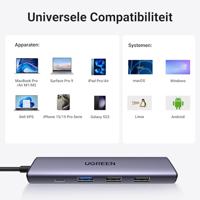 UGREEN CM478 USB-C dockingstation Incl. laadfunctie, USB-C Power Delivery - thumbnail