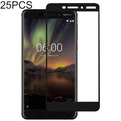 25 stuks volledige lijm volledige cover Screen Protector gehard glas film voor Nokia 6 1/6 (2018)/6 (2de generatie)