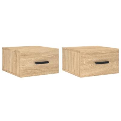 Nachtkastjes 2 st wandgemonteerd 35x35x20 cm sonoma eikenkleur