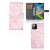 iPhone 14 Plus | Bookcase | Marble Pink - Origineel Cadeau Vriendin - thumbnail