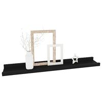 Wandschappen 4 st 60x9x3 cm zwart - thumbnail