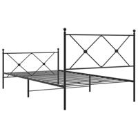 Bedframe met hoofd- en voeteneinde metaal zwart 100x190 cm - thumbnail