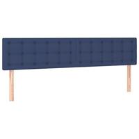 Boxspring met matras stof blauw 200x200 cm - thumbnail