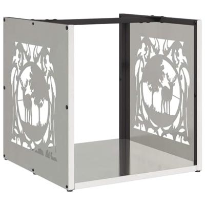 Brandhoutrek 40x40x40 cm roestvrij staal