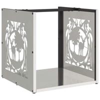 Brandhoutrek 40x40x40 cm roestvrij staal - thumbnail