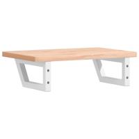 Badkamer wandschap staal en massief beukenhout - thumbnail