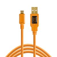 Tethertools TetherPro USB 2.0 to MicroUSB B 5-Pin, 15' (4.6m), High-Visibility Orange - thumbnail