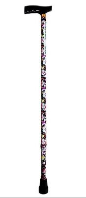Wandelstok aluminium decoratieve bloemen