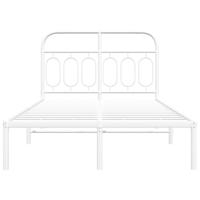 Bedframe met hoofdbord metaal wit 120x200 cm - thumbnail