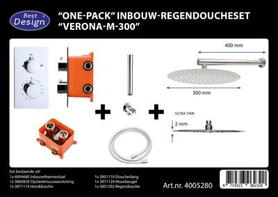 Regendoucheset Best Design Verona M300 Inbouw Met Inbouwbox Chroom
