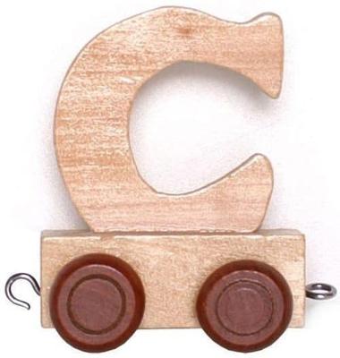 Bongers Speelgoed Houten letter c met wieltjes 6 cm hoog