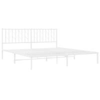 Bedframe met hoofdbord metaal wit 183x213 cm - thumbnail