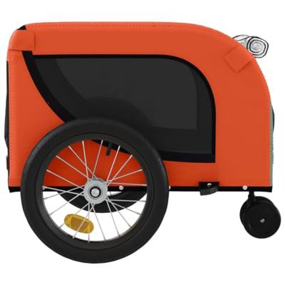VidaXL Hondenfietstrailer oxford stof en ijzer oranje en zwart