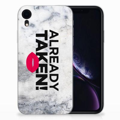 Apple iPhone Xr | Siliconen hoesje | met naam Already Taken White Apple iPhone Xr | Siliconen hoesje | met naam Already Taken White