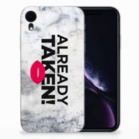 Apple iPhone Xr | Siliconen hoesje | met naam Already Taken White - thumbnail