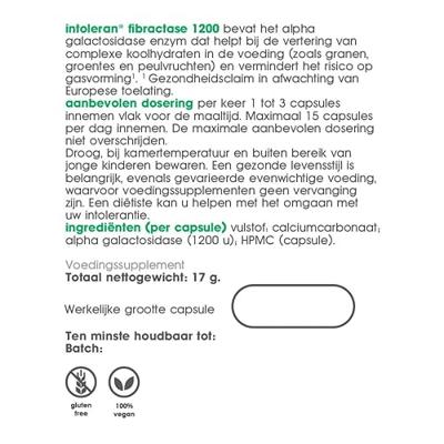 Intoleran Fibractase 1200 Capsules