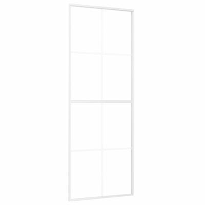 VidaXL Schuifdeur 76x205 cm esg-glas en aluminium wit