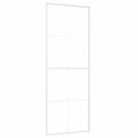 VidaXL Schuifdeur 76x205 cm esg-glas en aluminium wit - thumbnail