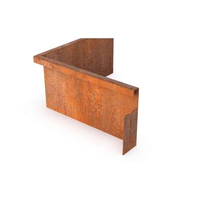 Afboording Cortenedge Cortenstaal buitenhoek met rand 30x30cm 29cm hoog Geroba - Geroba Afboording Cortenedge Cortenstaal buitenhoek met rand 30x30cm 29cm hoog Geroba - Geroba