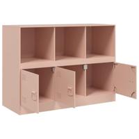 Dressoir 99x39x73 cm staal roze - thumbnail