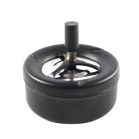 Asbak Druk Mat Zwart Rond 11 Cm - thumbnail