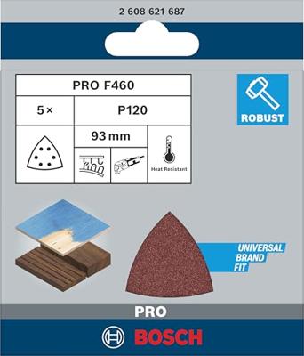 Bosch Accessories F460 Best for Wood and Paint 2608621687 Deltaschuurpapier Korrelgrootte (num) 120 (l x b) 93 mm x 93 mm 5 stuk(s) Bosch Accessories F460 Best for Wood and Paint 2608621687 Deltaschuurpapier Korrelgrootte (num) 120 (l x b) 93 mm x 93 mm 5 stuk(s)