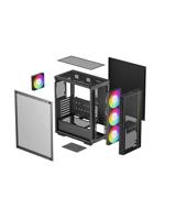 PC-behuizing - DEEPCOOL - MATREXX 55 V4 Mesh C - Medium toren - ATX - Gehard glas - Mesh front - ARGB - Zwart - thumbnail