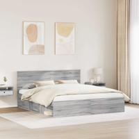Bedframe Grijs Sonoma 180 x 200 cm Massief grenenhout - thumbnail