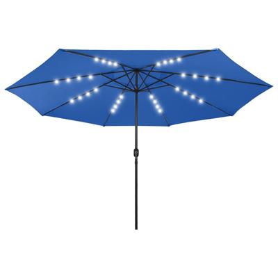 Parasol met LED-verlichting 400 cm azuurblauw