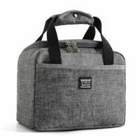2 stks waterdichte lunch tassen Oxford reizen noodzakelijk picknick zakje diner vak voedsel geval (grijs) - thumbnail