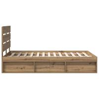 Bedframe Ambachtelijk eiken 135 x 190 cm Massief grenenhout - thumbnail