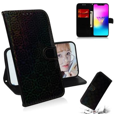 Voor LG W10 effen kleur kleurrijke magnetische Buckle horizontale Flip PU lederen draagtas met houder & kaartsleuven & portemonnee & Lanyard (zwart)