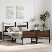 Bedframe zonder matras bewerkt hout bruin eikenkleur 140x190 cm - thumbnail