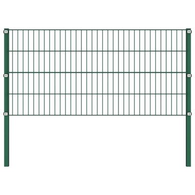 Schuttingpaneel met palen 1,7x0,8 m ijzer groen