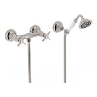Douchemengkraan Tres Clasic 2 Kruisgreep Incl Handdouche en Doucheslang RVS - thumbnail