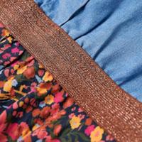 Kinderjurk met lange mouwen 104 marineblauw en denimblauw - thumbnail