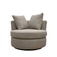 Giga Meubel - Draaifauteuil Taupe - Zithoogte 46cm - Japandi Stijl - thumbnail