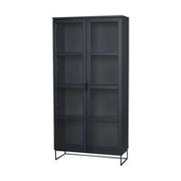 Rowico Home Everett Houten Vitrinekast - H 195 cm - Zwart - thumbnail