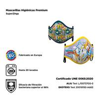 Hygiënisch en herbruikbaar gezichtsmasker gemaakt van stof Super Zings Premium 10-12 Jaar - thumbnail