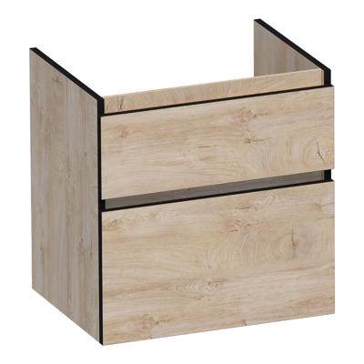 Brauer Delight Edge - Onderkast - 60 cm - met 2 Softclose Lades Greeploos en 1 Sifon Uitsparing - Forest Wheat
