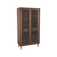 LABEL51 Vitrinekast Jule - Walnoot - Eiken - 100 cm - thumbnail