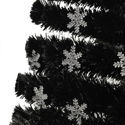 VidaXL Kerstboom met led-sneeuwvlokken 240 cm glasvezel zwart