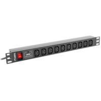 Lanberg PDU-10I-0200-IEC-BK energiedistributie 10 AC-uitgang(en) 1U Zwart - thumbnail