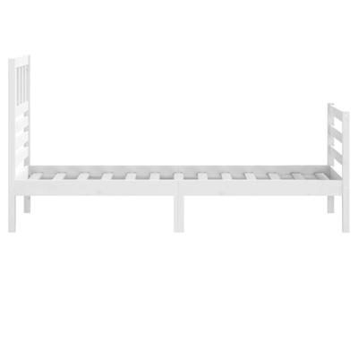Bedframe massief hout wit 75x190 cm