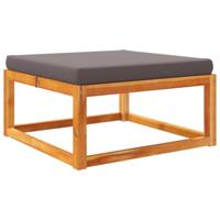 Tuinvoetenbank met kussen 65x65x29 massief acaciahout - thumbnail