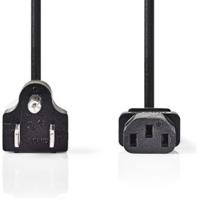 Voedingskabel | Stekker Type B (USA) - IEC-320-C13 | 2,0 m | Zwart - thumbnail