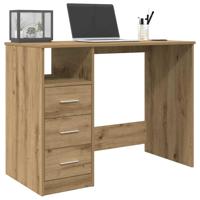 Bureau 102x76x50 cm bewerkt hout artisanaal eikenkleur - thumbnail