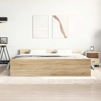 Bedframe met hoofd- en voeteneinde sonoma eikenkleur 180x200 cm