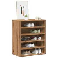 VidaXL Schoenenkast 60x35x70 cm bewerkt hout artisanaal eikenkleur - thumbnail