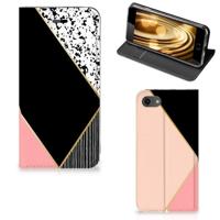 iPhone 7 | 8 | SE (2020) | SE (2022) Stand Case Zwart Roze Vormen - thumbnail